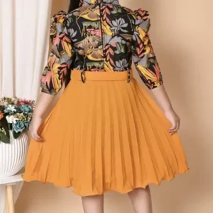 Baby Girls Midi/Knee Length Casual Dress  (Yellow, 3/4 Sleeve)