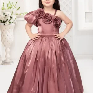 Baby Girls Maxi/Full Length Party Dress  (Brown, Fashion Sleeve)