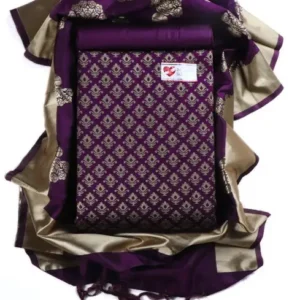 Unstitched Jacquard Salwar Suit Material Self Design, Striped