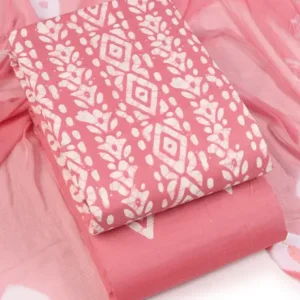 Unstitched Cotton Blend Kurta & Churidar Material Printed