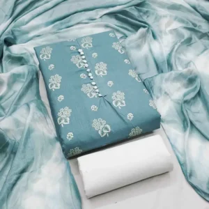 Unstitched Cotton Blend Salwar Suit Material Printed